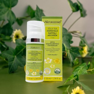 Zöld tea hidratáló nappali arckrém - SPF 12 - 50 ml - sötét